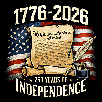 Celebrate USA 250 years of independence with this vintage 1776 2026 patriotic design inspired by the Declaration of Independence.