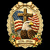 USA 1776 2026 patriotic design eagle cross American flag