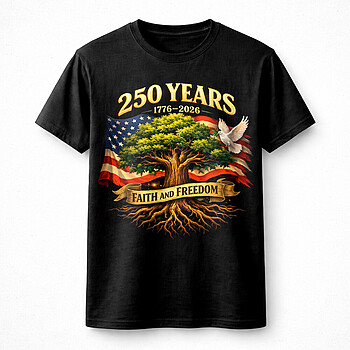 Alternative view of Faith Freedom PNG | Bold Patriotic Christian 250 Years Design