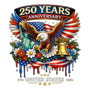 USA 250 Anniversary PNG | Bold Patriotic Eagle Liberty Design