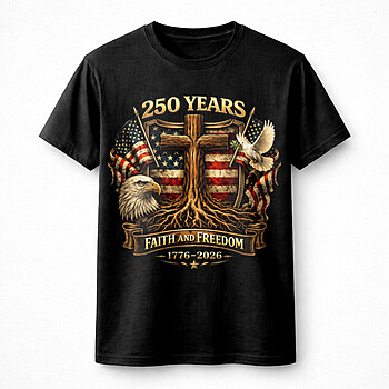 Alternative view of Faith and Freedom PNG Christian Patriotic American Flag Eagle Cross Design