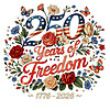 250 years freedom png bold patriotic floral butterfly design