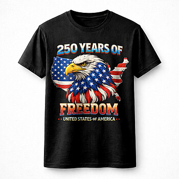Alternative view of USA Eagle PNG | Bold Patriotic 250 Years Freedom Design