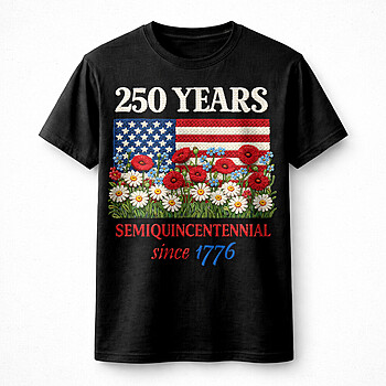 Alternative view of Vintage Truck PNG | Bold Patriotic Floral 250 Years Design