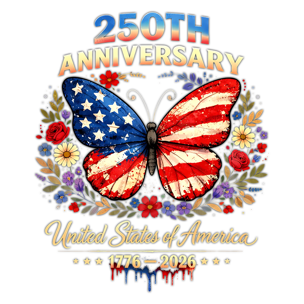 usa butterfly png bold patriotic floral 250th anniversary design