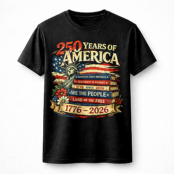 Alternative view of USA 250 Years PNG | Bold Patriotic We The People Design