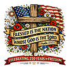 blessed nation png bold christian patriotic cross american flag design