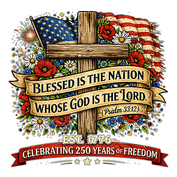 blessed nation png bold christian patriotic cross american flag design