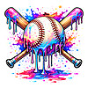 baseball drip png bold neon paint sports design