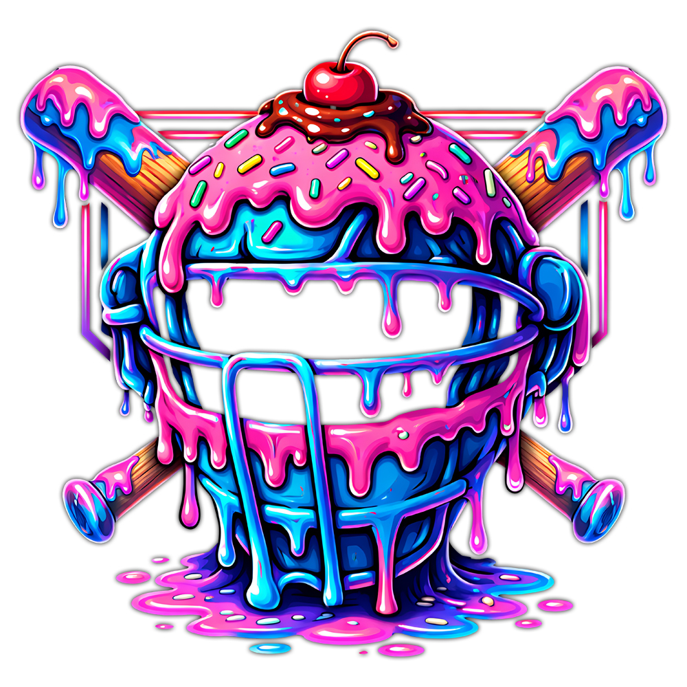 drip helmet png bold neon baseball mask design