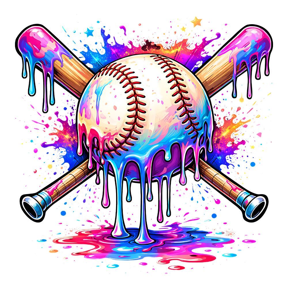 baseball drip png bold neon paint sports design