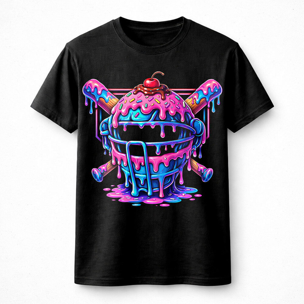 drip helmet png bold neon baseball mask design