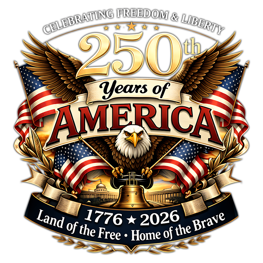 250 years america png bold patriotic eagle 1776 2026 design
