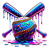 baseball drip png colorful baseball graphic splash design with bats