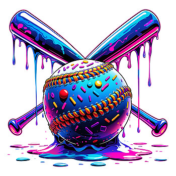 baseball drip png colorful baseball graphic splash design with bats