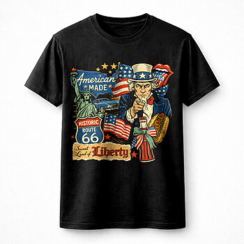 Alternative view of American Made Route 66 Patriotic Vintage USA Liberty Digital