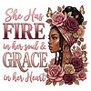 fire grace png bold inspirational woman floral quote design