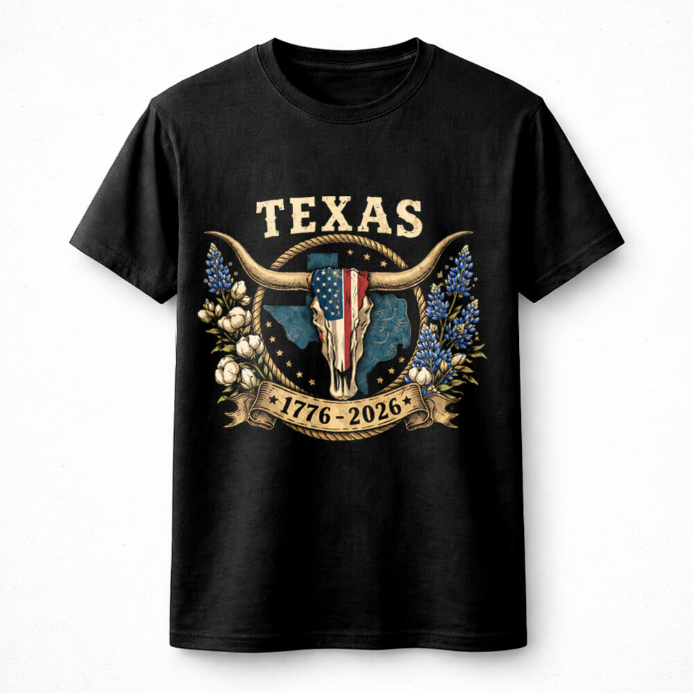 texas longhorn png bold patriotic floral 1776 2026 design