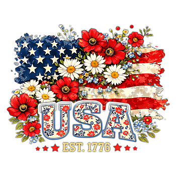 usa floral png bold patriotic flower american flag design