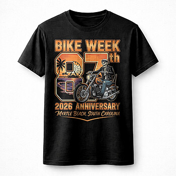 Alternative view of Best Myrtle Beach Bike Week 2026 PNG, 85th Anniversary Skeleton Biker Design