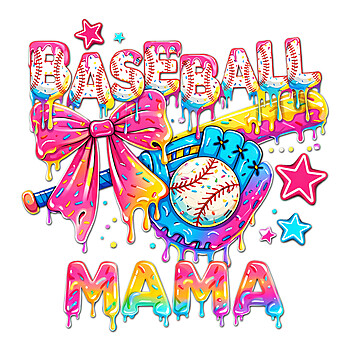 baseball mama png colorful