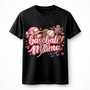 Alternative view of Bold baseball mama png – Cute Pink Mom Sports Graphic