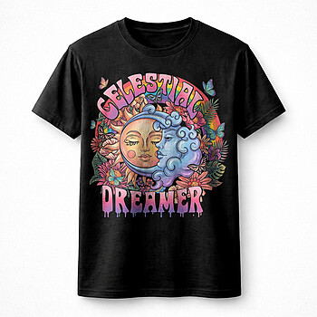 Alternative view of Best Celestial Dreamer PNG, Sun Moon Boho Floral Aesthetic Vintage Design