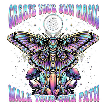create your own magic png moth witchy aesthetic spiritual quote design
