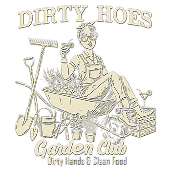 dirty hoes garden club png vintage woman gardening aesthetic tools design