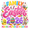 family easter 2026 png making memories together bunny chick eggs colorful design