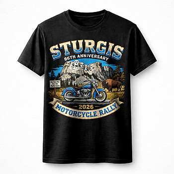 Alternative view of Best Sturgis Mount Rushmore Rally 2026 PNG Biker Buffalo Motorcycle Design