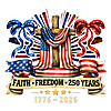 faith freedom 250 years 1776 2026 png christian cross american flag patriotic design