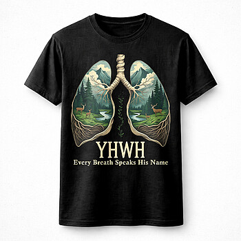 Alternative view of YHWH PNG | Bold Christian Nature Lungs Faith Design