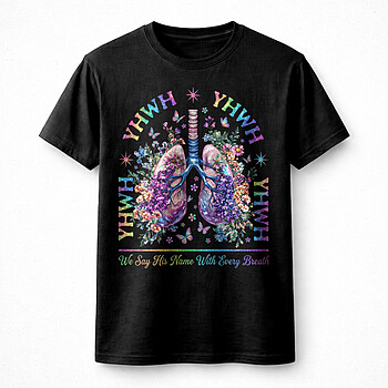 Alternative view of YHWH Circle Lungs PNG | Bold Christian Aesthetic Floral Design