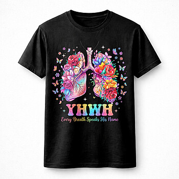 Alternative view of Floral Lungs PNG | Bold Christian Faith Floral Design