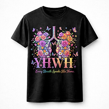 Alternative view of Christian Floral Lungs PNG | Bold Faith Worship Design