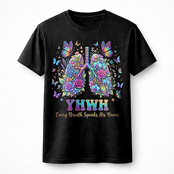 Alternative view of Butterfly Lungs PNG | Bold Christian Floral Faith Design