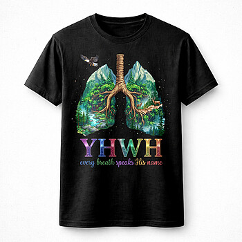 Alternative view of Mountain Lungs PNG | Bold Christian Landscape Faith Design