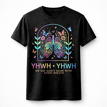 Alternative view of YHWH Quote PNG | Bold Christian Neon Faith Lungs Design