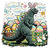easter dinosaur bunny png funny monster egg hunt kawaii spring design