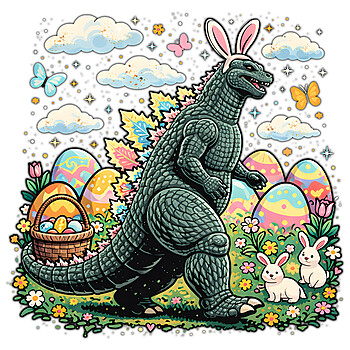 easter dinosaur bunny png funny monster egg hunt kawaii spring design