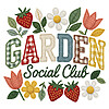 garden social club patch png vintage floral strawberry design