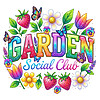 garden social club png floral cute gardening aesthetic strawberry flower design