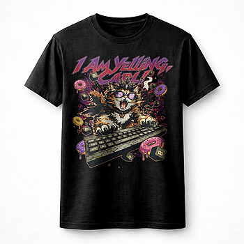 Alternative view of Best I Am Yelling Cat PNG, Funny Angry Cat Keyboard Meme Donut Chaos Design