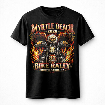 Alternative view of Best Myrtle Beach Bike Rally 87 Years 2026 PNG, Eagle Fire Motorcycle Design