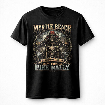 Alternative view of Best Myrtle Beach Bike Rally 87th 2026 PNG, Skull Pirate Biker Design