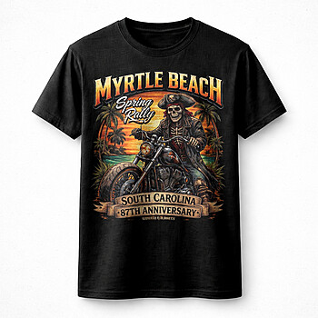 Alternative view of Best Myrtle Beach Spring Rally 2026 PNG, Skull Pirate Biker Beach Design