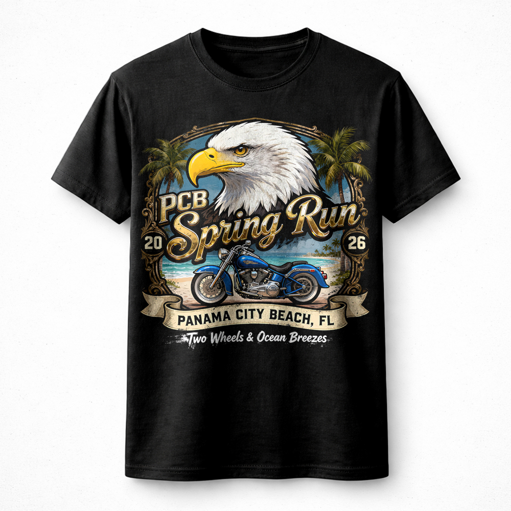 Bold Panama City Beach Spring Run 2026 PNG Epic Biker Eagle Design - Image 2