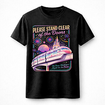 please stand clear of the doors monorail fireworks theme park night retro travel png