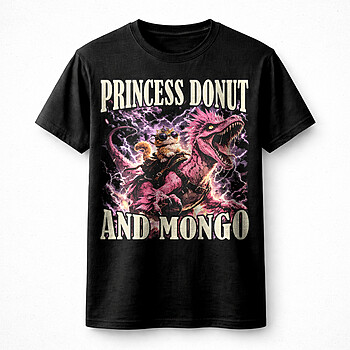 Alternative view of Bold princess donut and mongo png – Epic Fantasy Creature Graphic